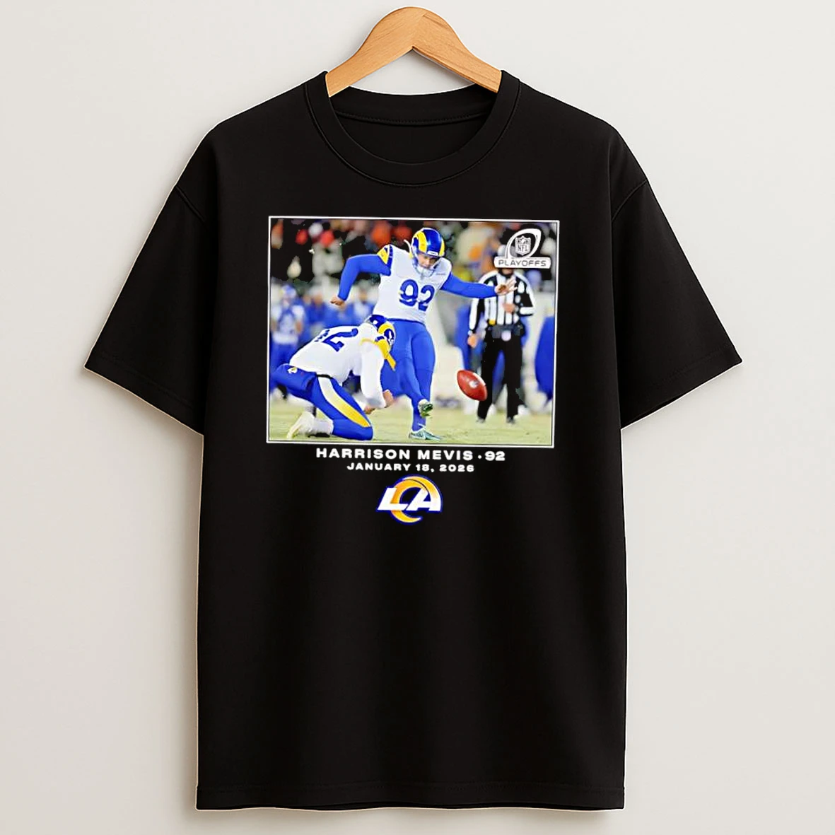 Harrison Mevis Black Los Angeles Rams Nfl Flash Features Shirts