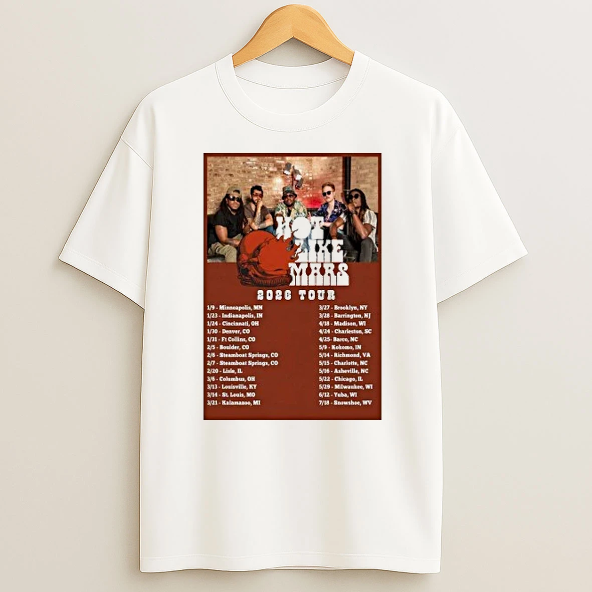 Hot Like Mars 2026 Tour Shirts
