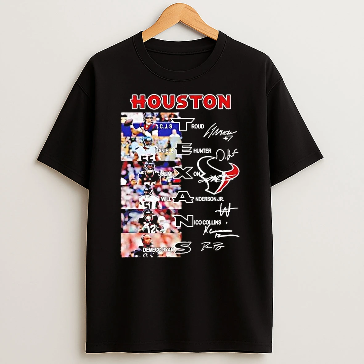 Houston Texans Team Players Names And Signatures Shirts
