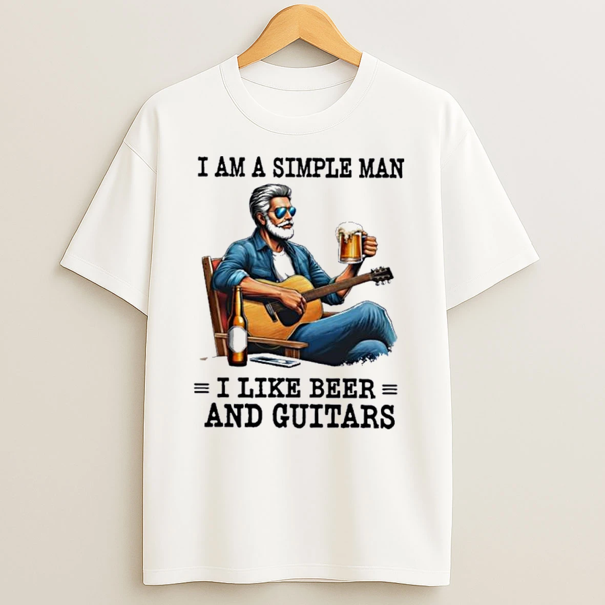I Am A Simple Man I Like Beer And Guitars Shirts
