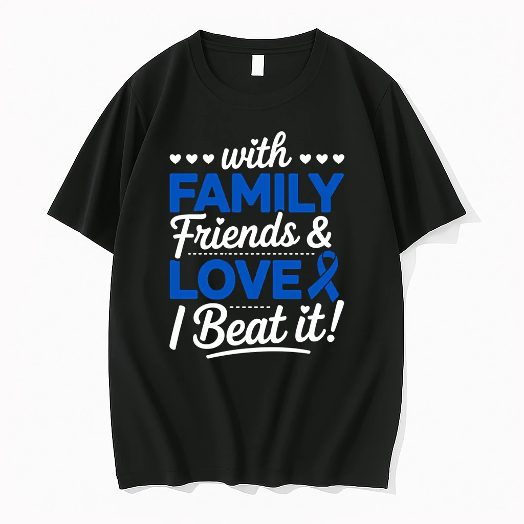 I Beat It Survivor Colon Cancer Awareness Month Blue Ribbon Shirts