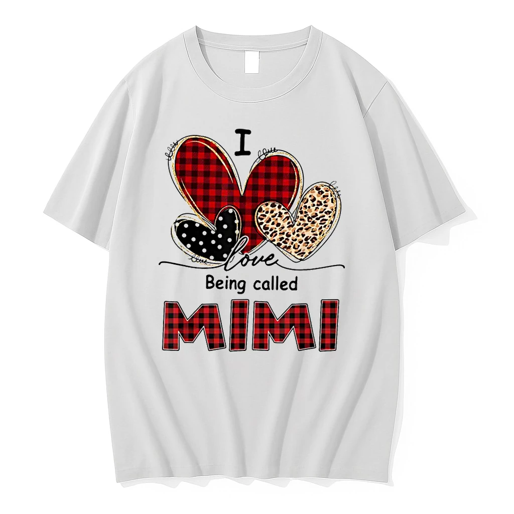 I Love Being Mimi Red Plaid Leopard Valentine Mimi Shirts