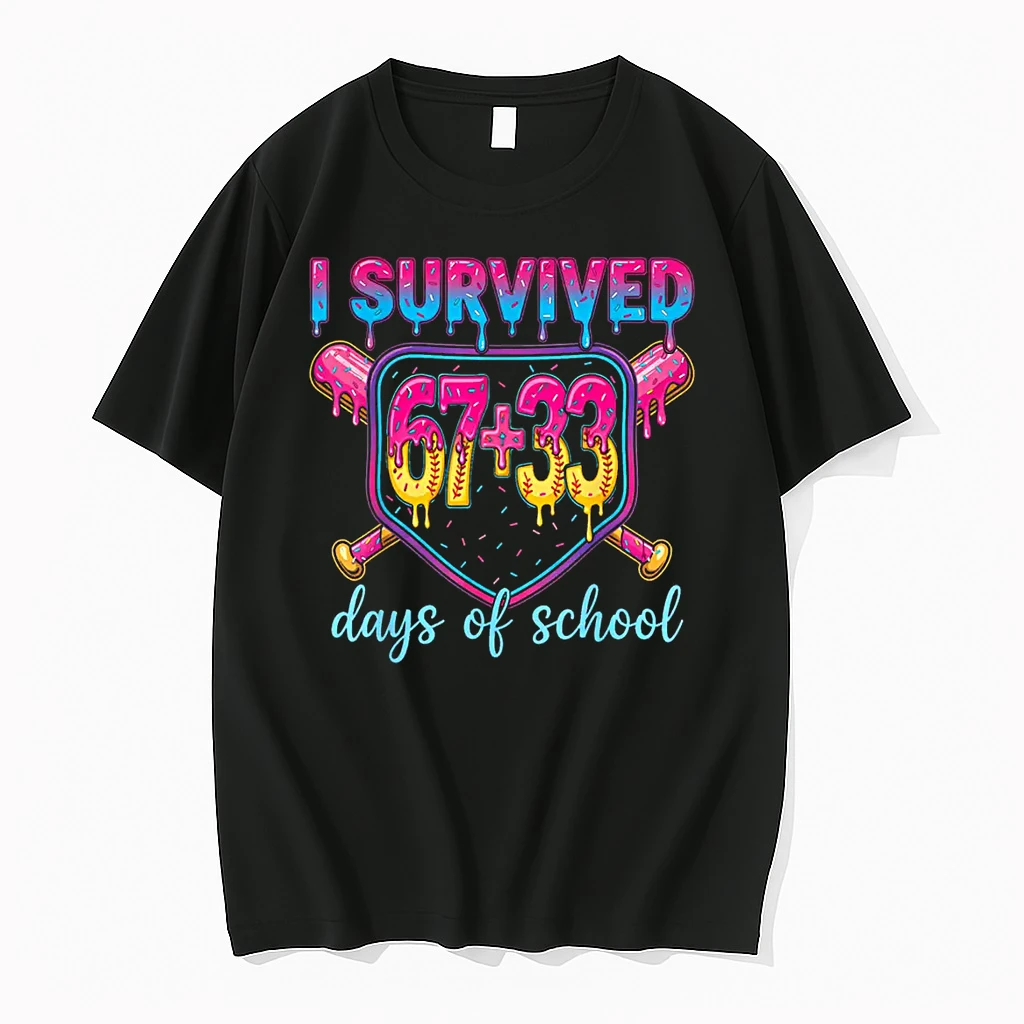 I Survived 67 33 Days Of School 100 Days 6 7 Kids Boys Girls Shirts