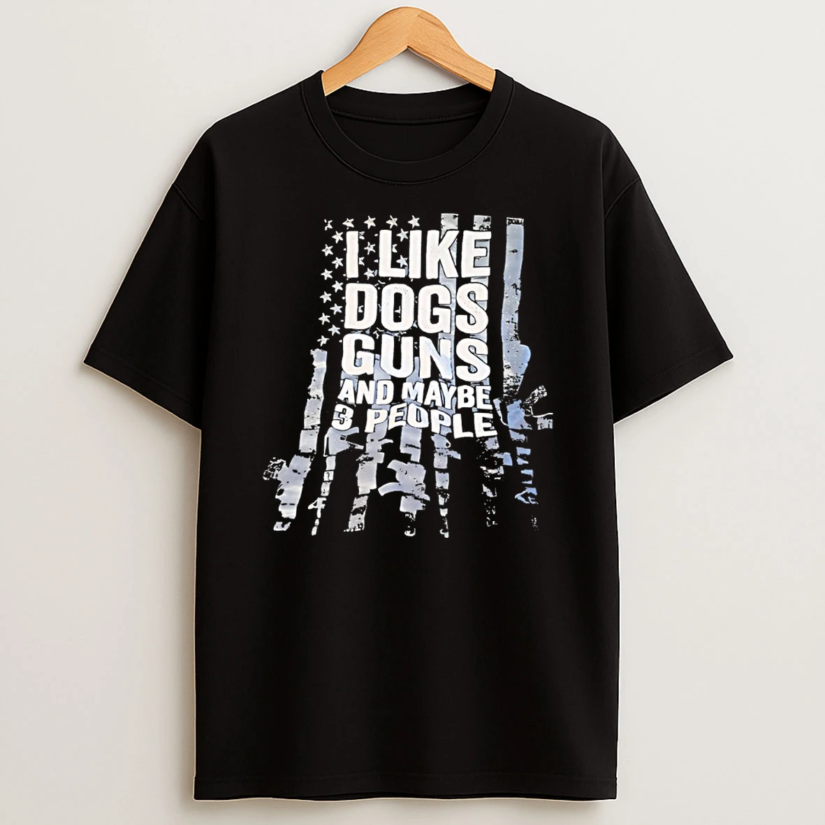 I Like Dogs Guns And Maybe 3 People Usa Flag Shirts