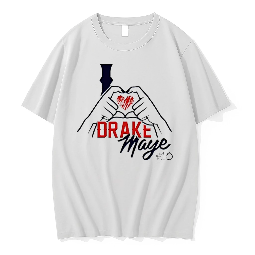 I Love Drake Maye New England Patriots Heart Hand Shirts