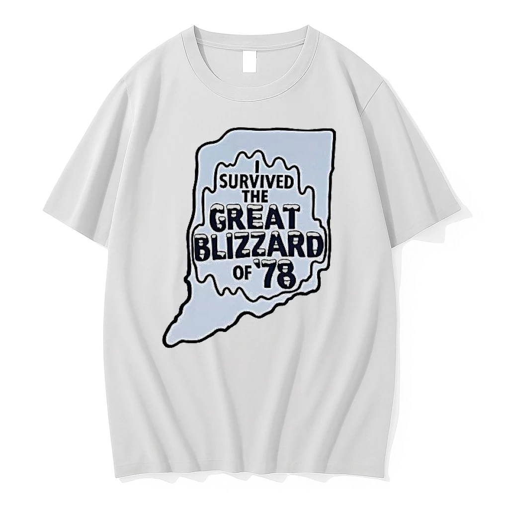 I Survived The Great Blizzard Of 78 Indiana Outline Woman Shirts