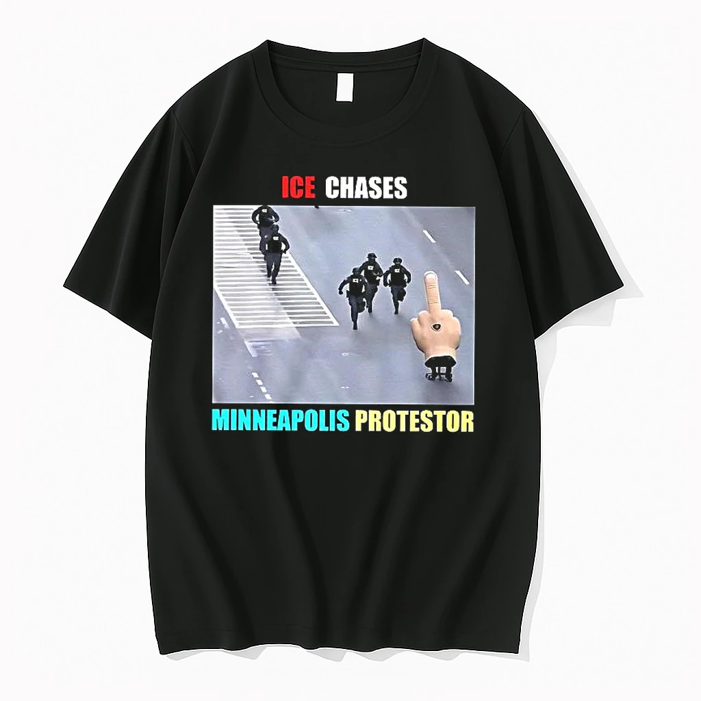 Ice Chases Minneapolis Protestor Meme Woman Shirts