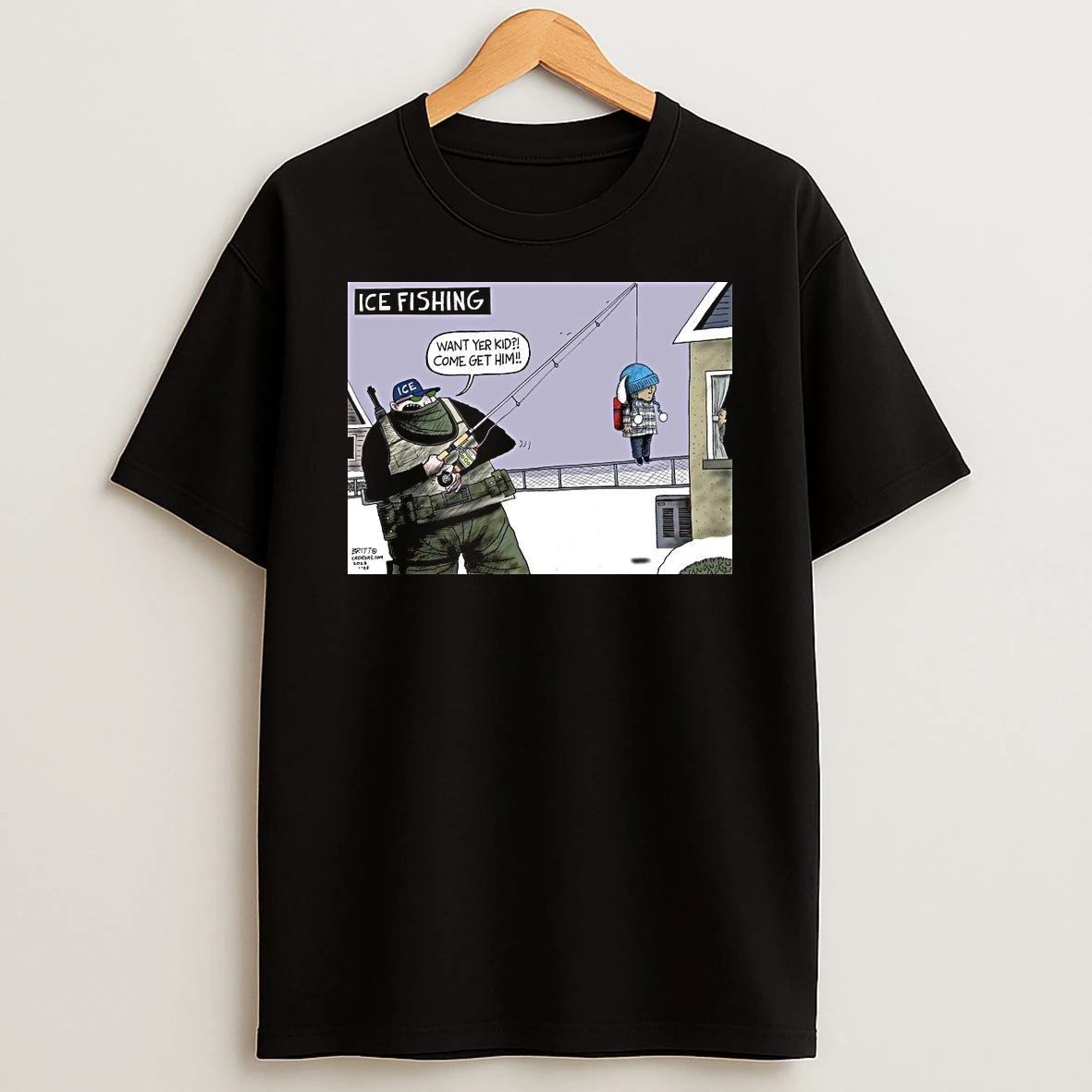 Ice Fishing Want Yer Kid Come Get Him Free Liam Ramos Shirts