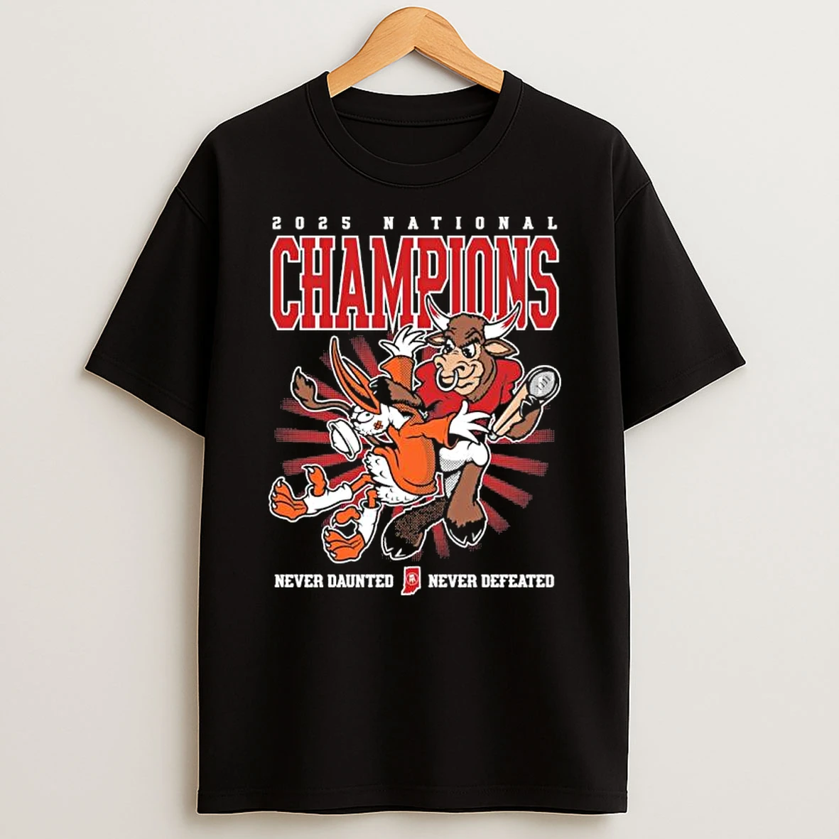Iu Football Cfp National Champions Never Daunted Never Defeated Shirts