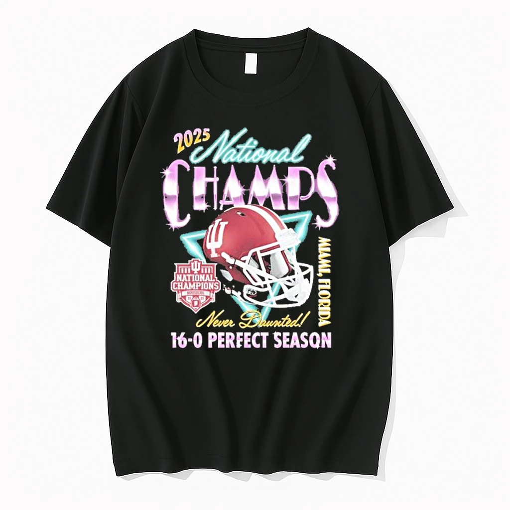 Iu Football National Champions Never Daunted 16 0 Perfect Season Neon Shirts