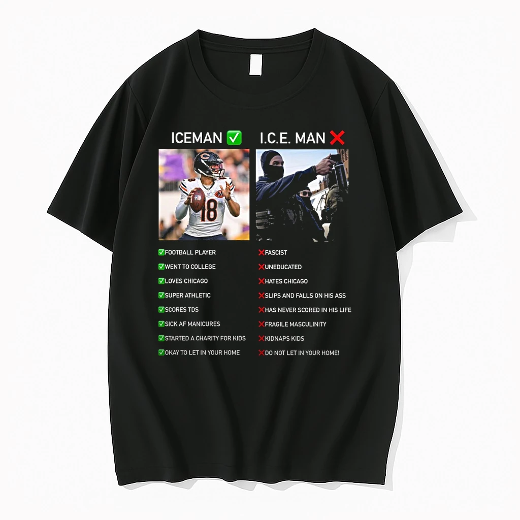 Iceman Football Player Went To College Loves Chicago I C E Man Uneducated Hates Chicago Shirts