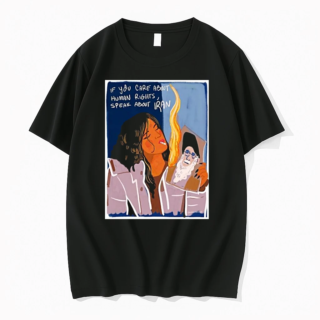 If You Care About Human Rights Speak About Iran Iranian Lady Burning Khamenei Shirts