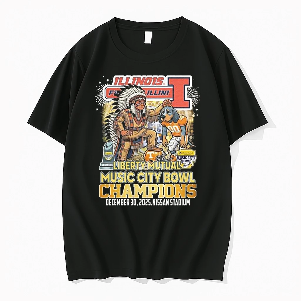 Illinois Fighting Illini Football Liberty Music City Bowl Champions 2025 Mascot Shirts