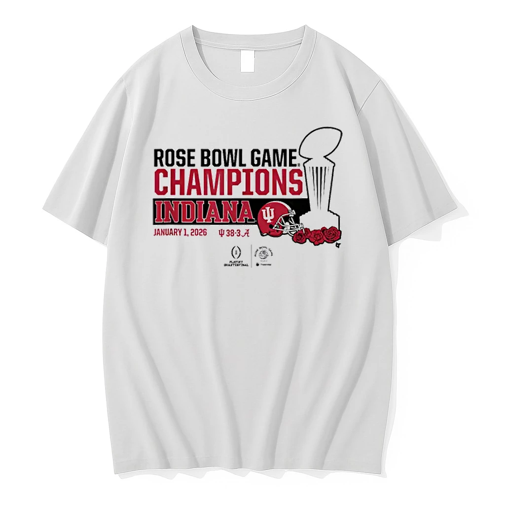 Indiana 2025 26 College Football Playoff Rose Bowl Trophy Shirts