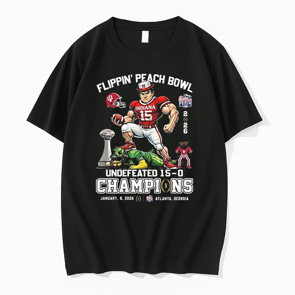 Indiana Beat Oregon Mascot Flippin Peach Bowl Undefeated 15 0 Champions Jan 9 2026 Shirts