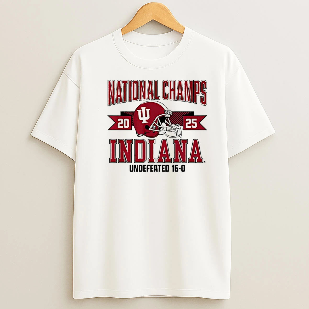 Indiana Football 2025 Cfp National Champions Arched Helmet Shirts