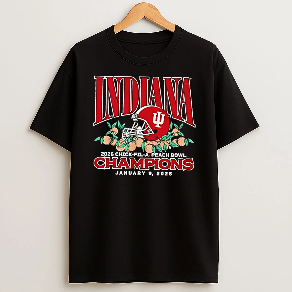 Indiana Football 2026 Cfp Peach Bowl Champions Helmet Shirts