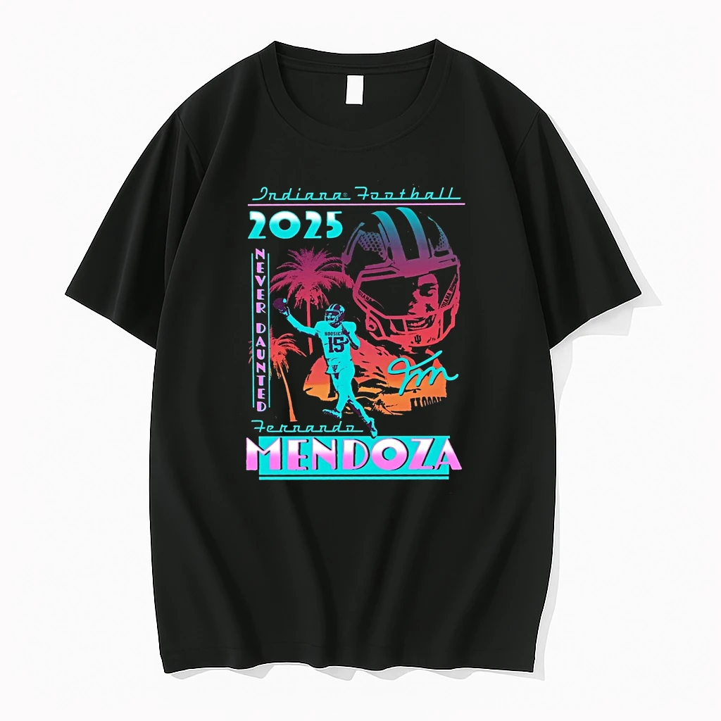 Indiana Football Fernando Mendoza Never Daunted 2025 Signature Shirts