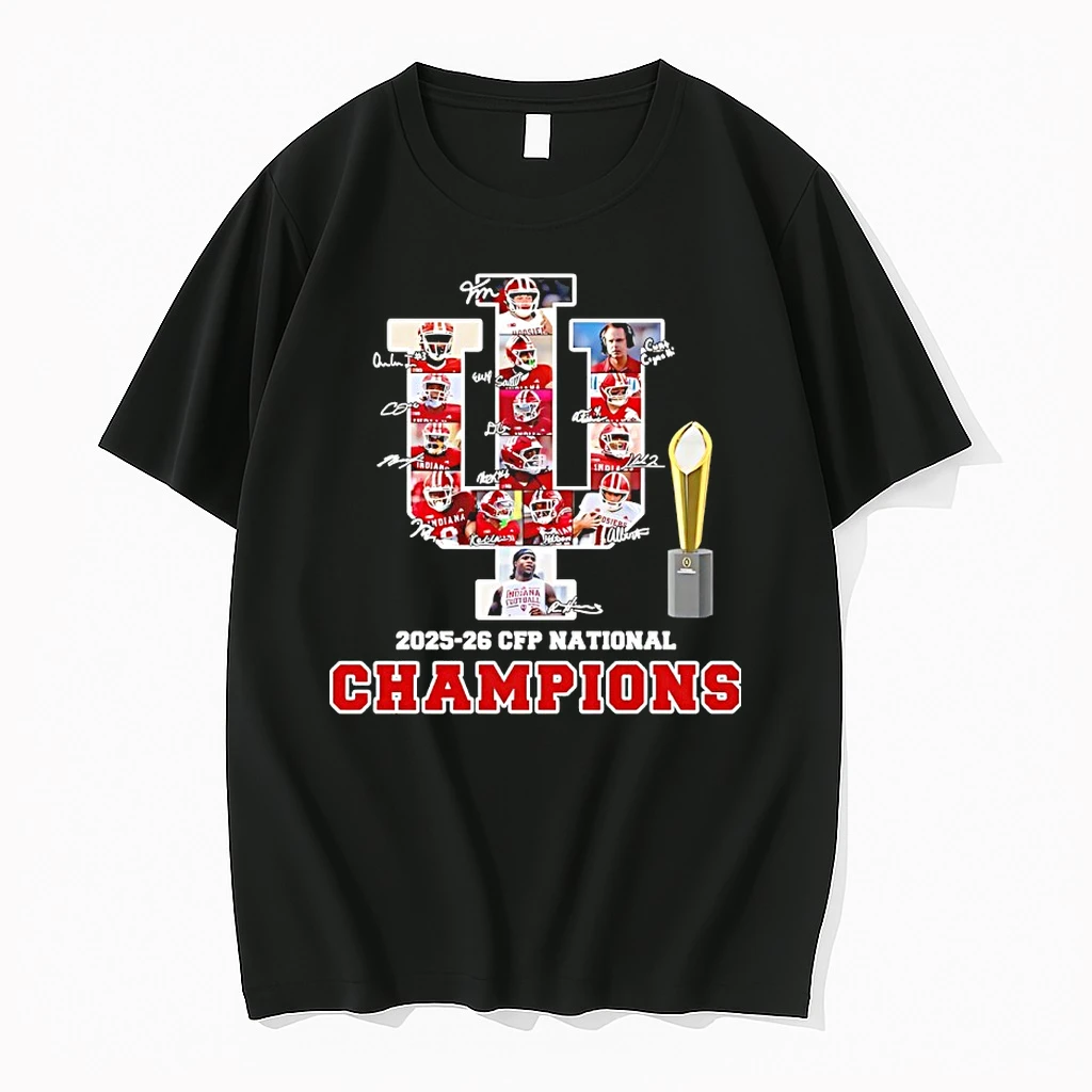 Indiana Football Players Signatures 2025 26 Cfp National Champions Shirts