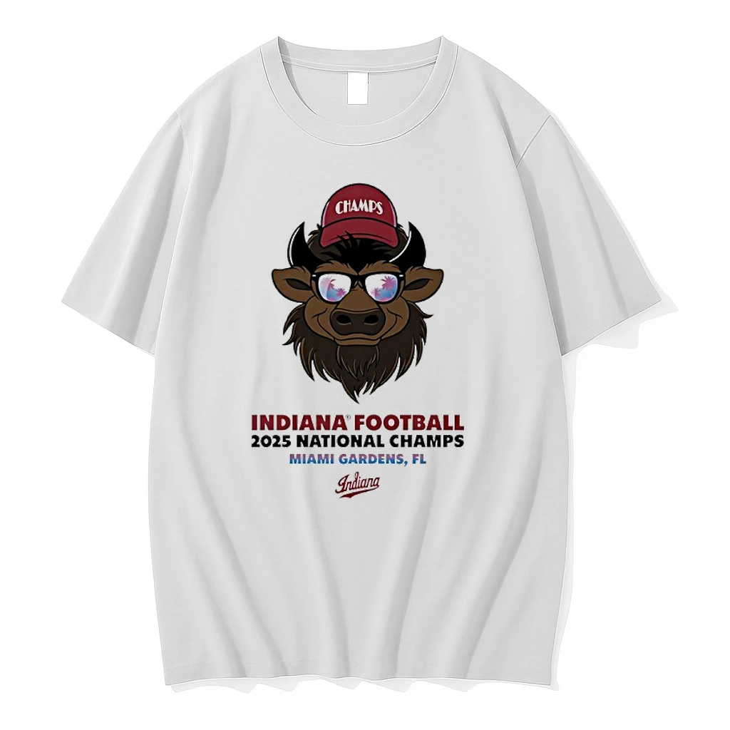 Indiana Hoosiers 2025 Cfp National Champions Bison Big Head Shirts