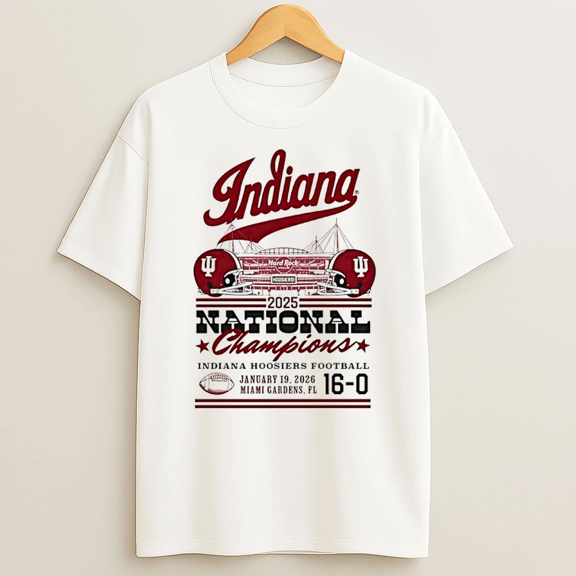 Indiana Hoosiers 2025 College Football National Champions 16 0 Shirts