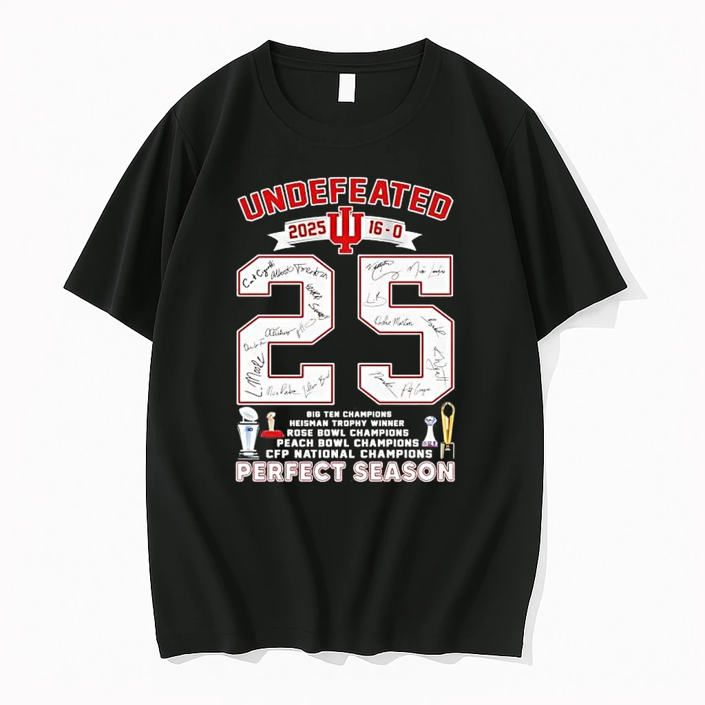 Indiana Hoosiers 2025 Undefeated Perfect Season Trophy Shirts