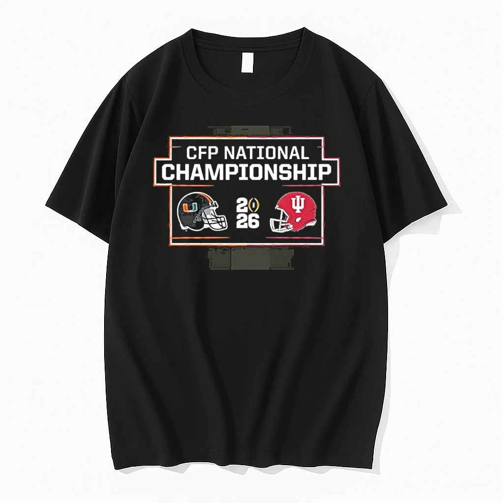 Indiana Hoosiers 2026 Cfp National Championship Head To Head Vs Miami Hurricanes Shirts
