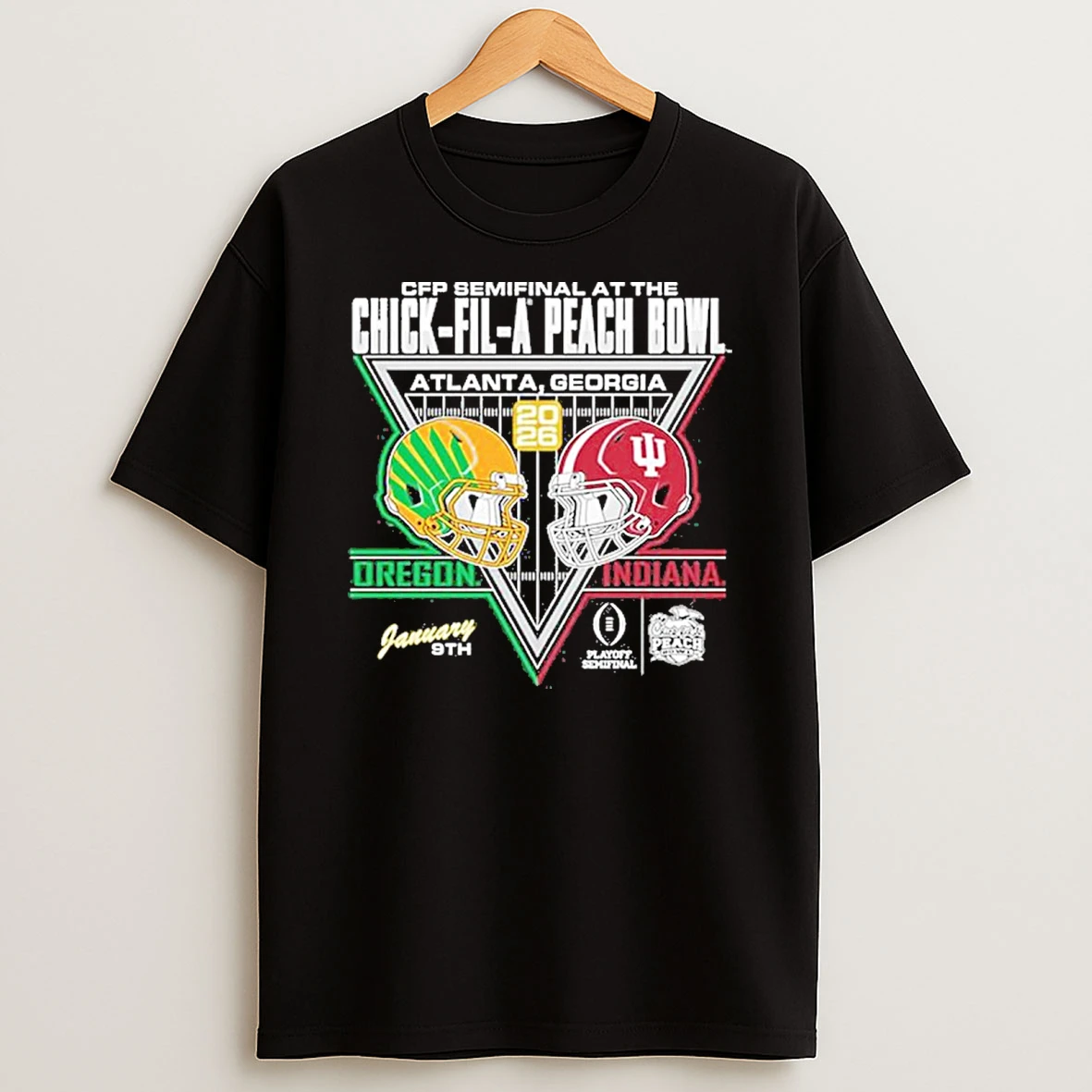Indiana Hoosiers 2026 Cfp Semifinal At The Chick Fil A Peach Bowl Vs Oregon Ducks Shirts