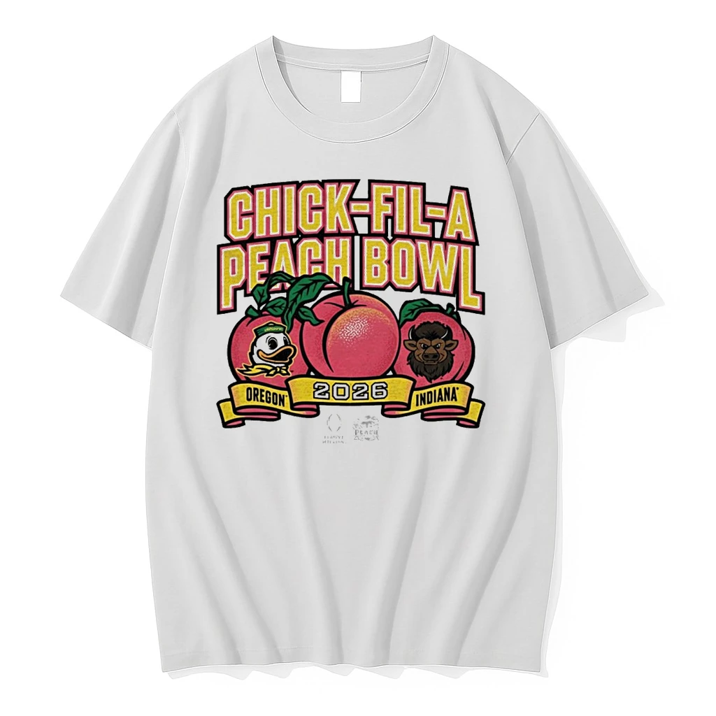 Indiana Hoosiers 2026 Chick Fil A Peach Bowl Vs Oregon Ducks Mascots Shirts
