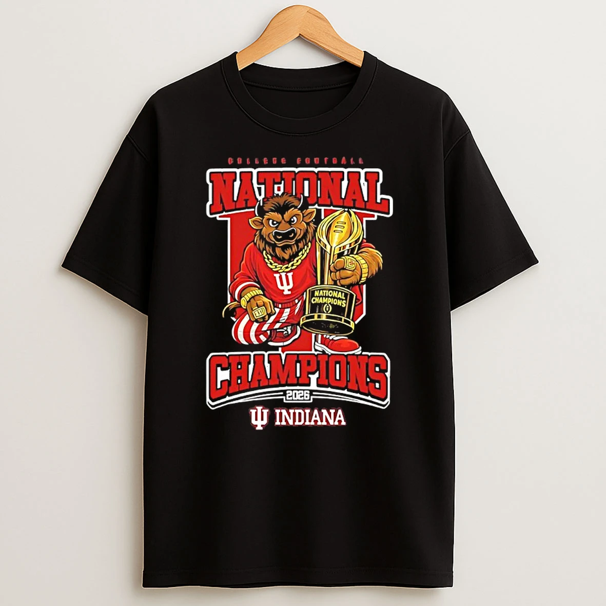 Indiana Hoosiers 2026 College Football Playoffs Mascot Trophy Shirts