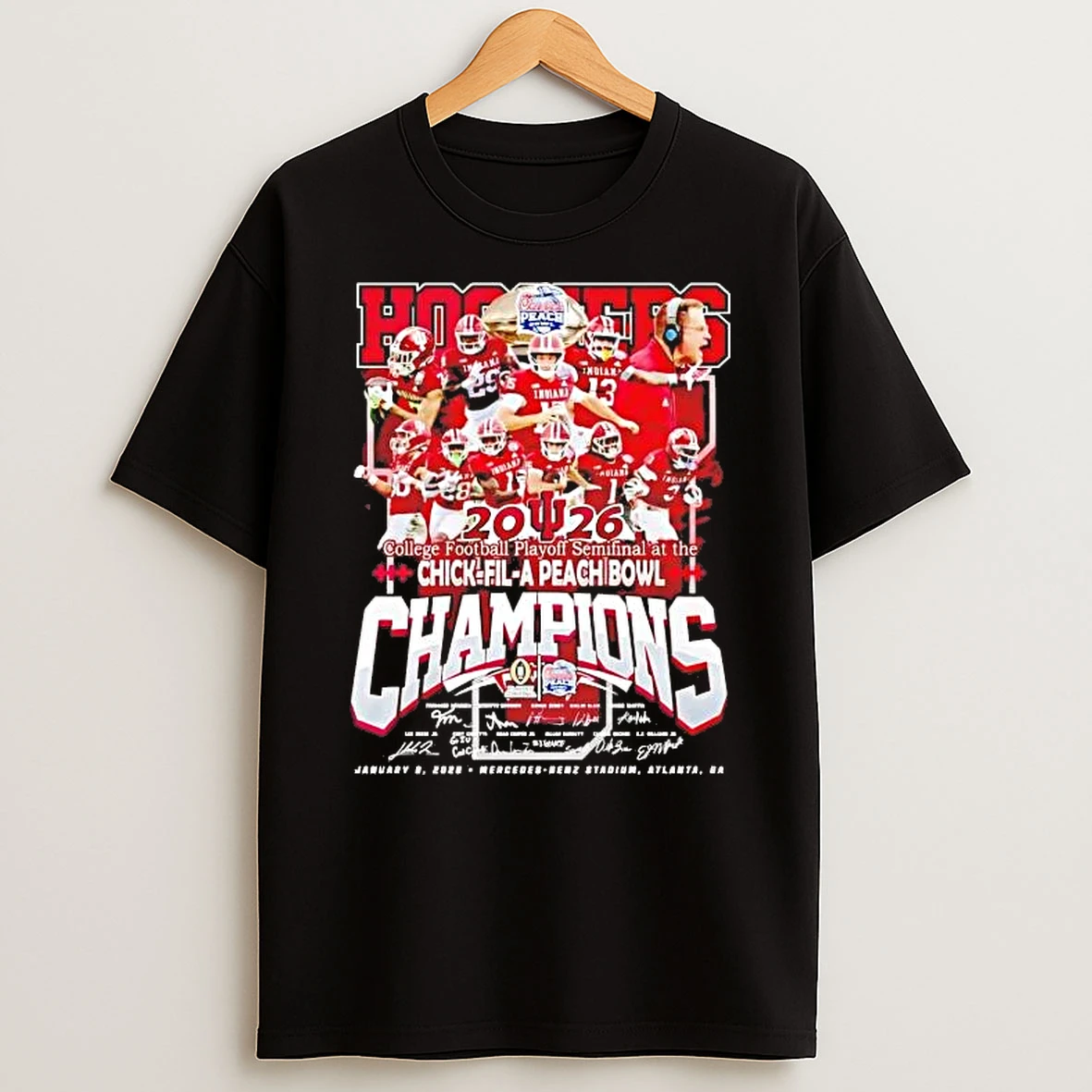 Indiana Hoosiers 2026 Peach Bowl Champions Team Players Shirts