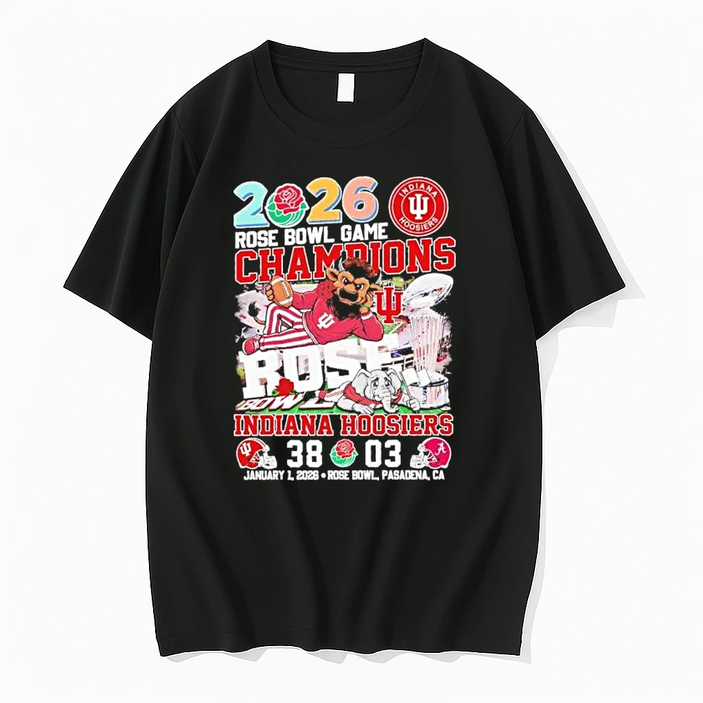 Indiana Hoosiers 2026 Rose Bowl Game Champions Score Shirts