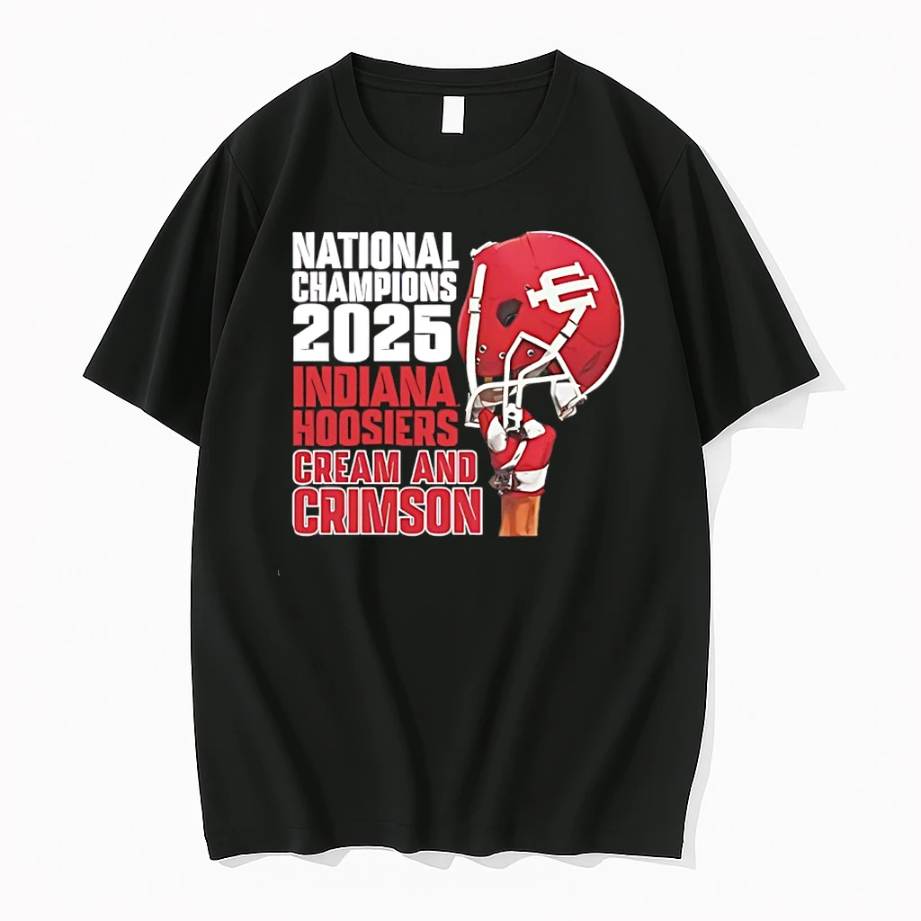 Indiana Hoosiers Cream And Crimson 2025 Cfp National Champions Helmet Shirts