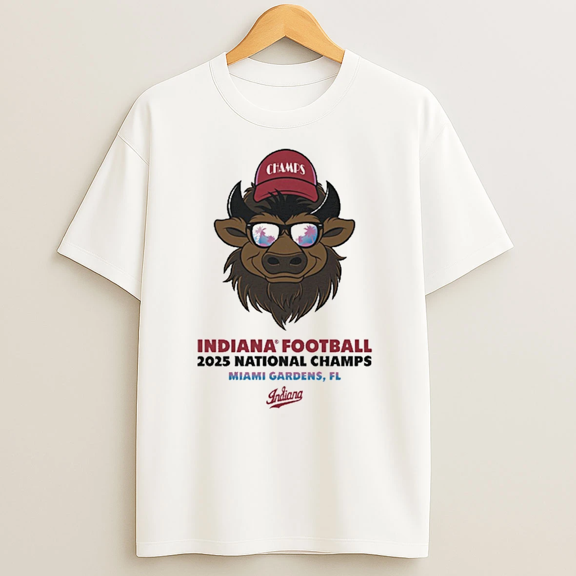 Indiana Hoosiers Football 2025 Cfp National Champions Bison Miami Gardens Fl Nil Shirts