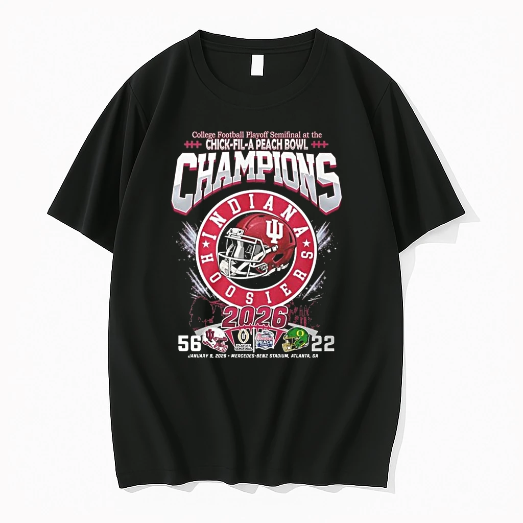 Indiana Hoosiers Helmet Logo Cfp Semifinal At The Chick Fil A Peach Bowl Champions 2026 Score 56 22 Shirts