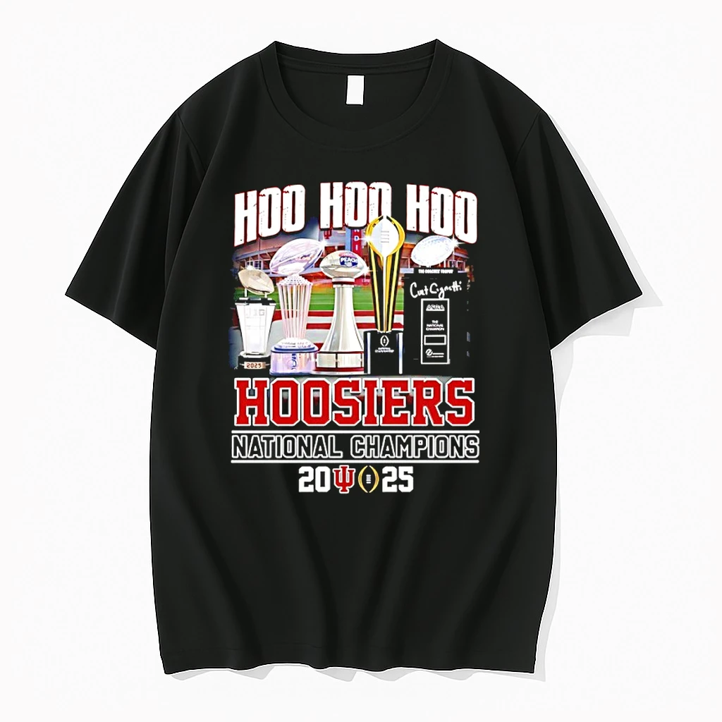 Indiana Hoosiers Hoo Hoo Hoo 2026 National Champions Trophy Shirts