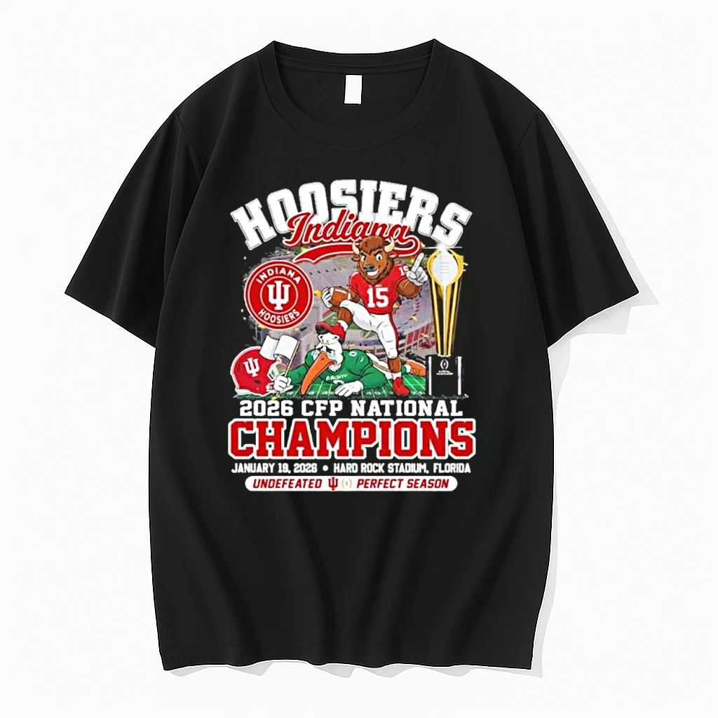 Indiana Hoosiers Mascot Cfp National Champions Undefeated Perfect Season Shirts