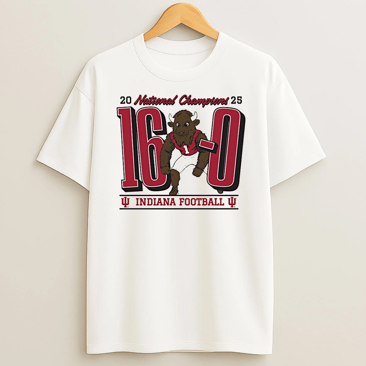 Indiana Hoosiers National Champions 16 0 2025 Mascot Shirts