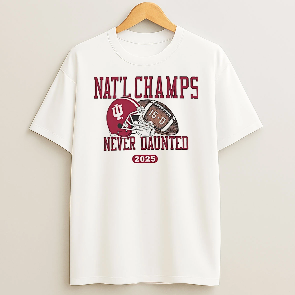 Indiana Hoosiers Natl Champs Never Daunted 16 0 2025 National Champions Helmet Shirts