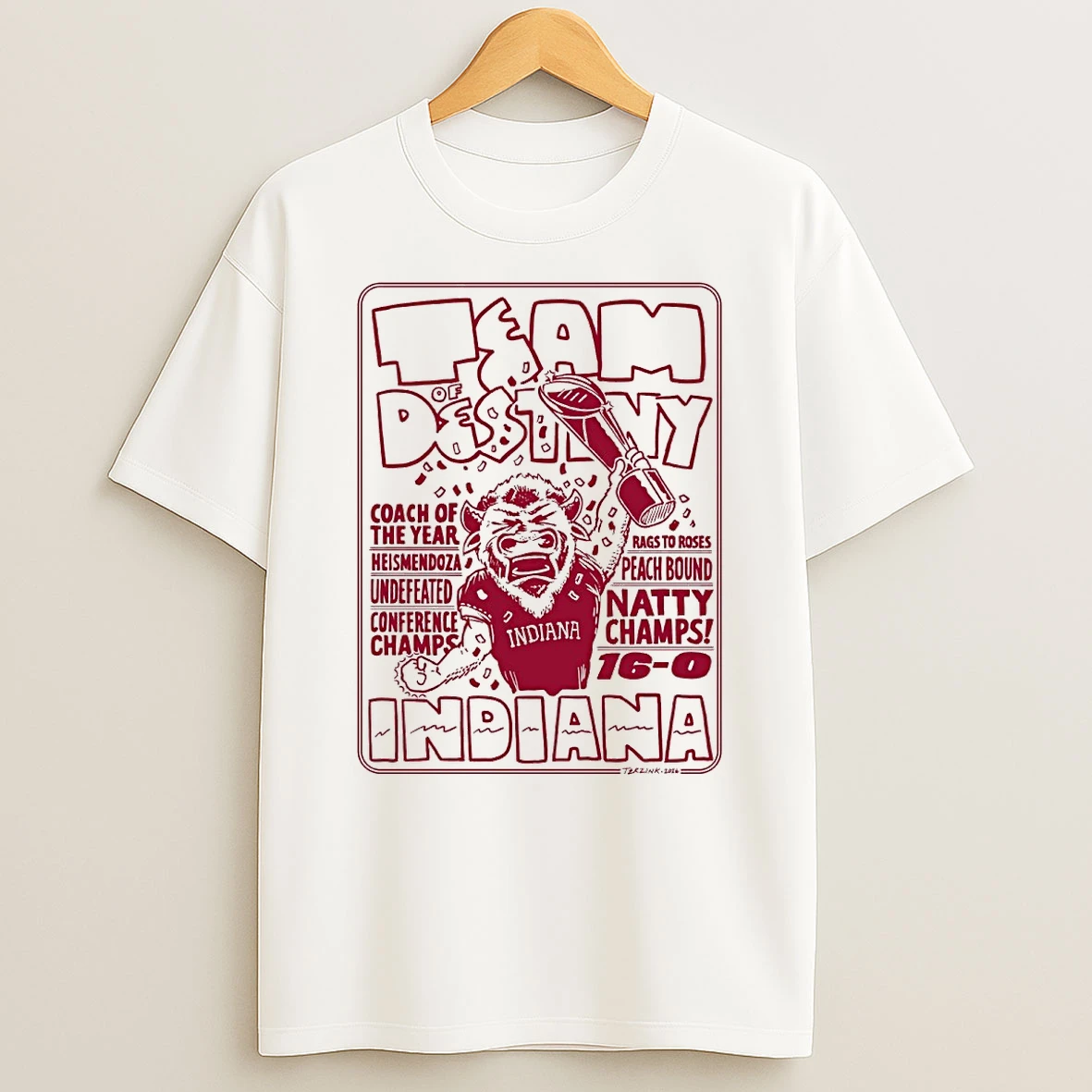 Indiana Hoosiers Team Of Destiny Rags To Roses Peach Bound Natty Champs 16 0 Shirts