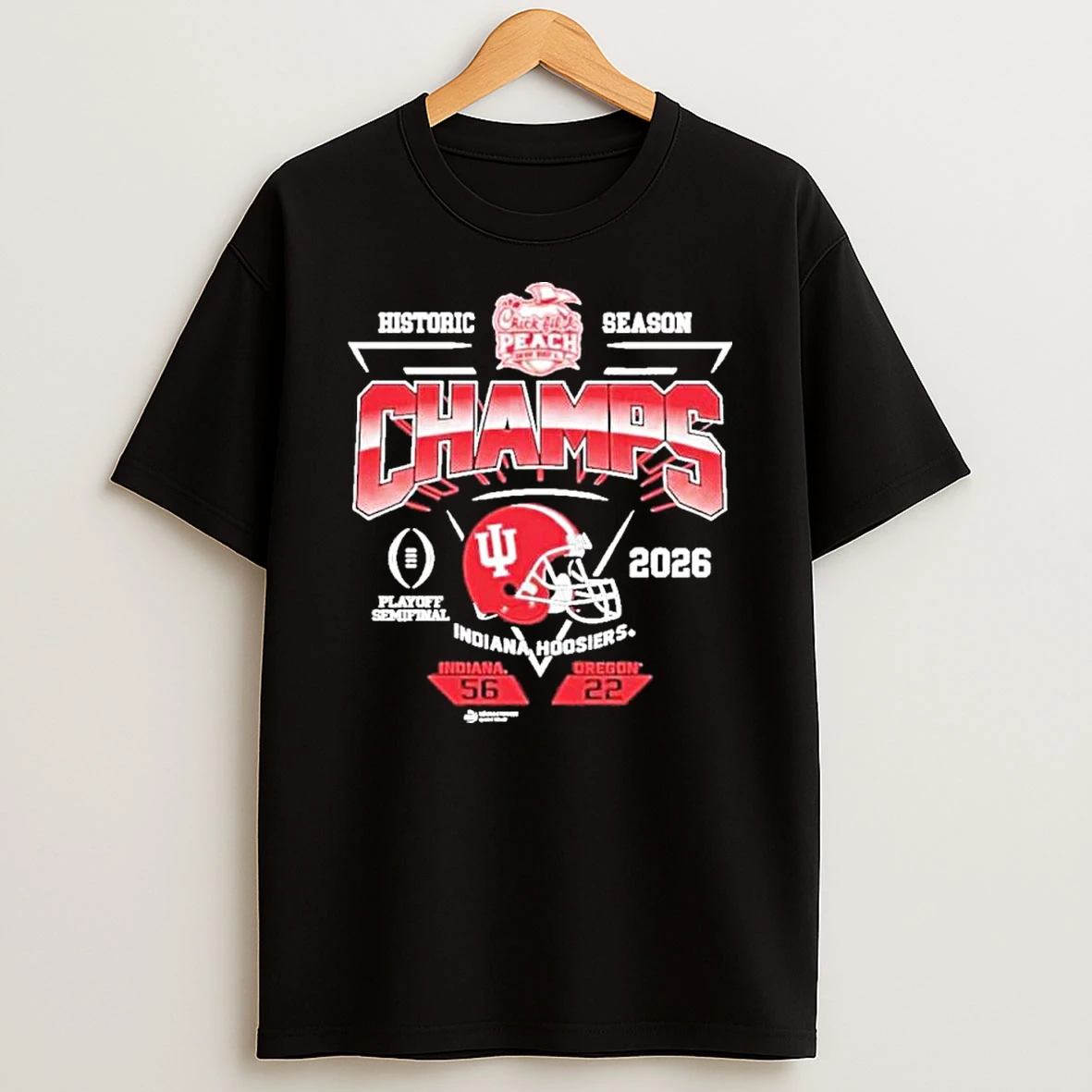 Indiana Hoosiers Victory 56 22 Oregon Ducks Chick Fil A Peach Bowl Score Shirts
