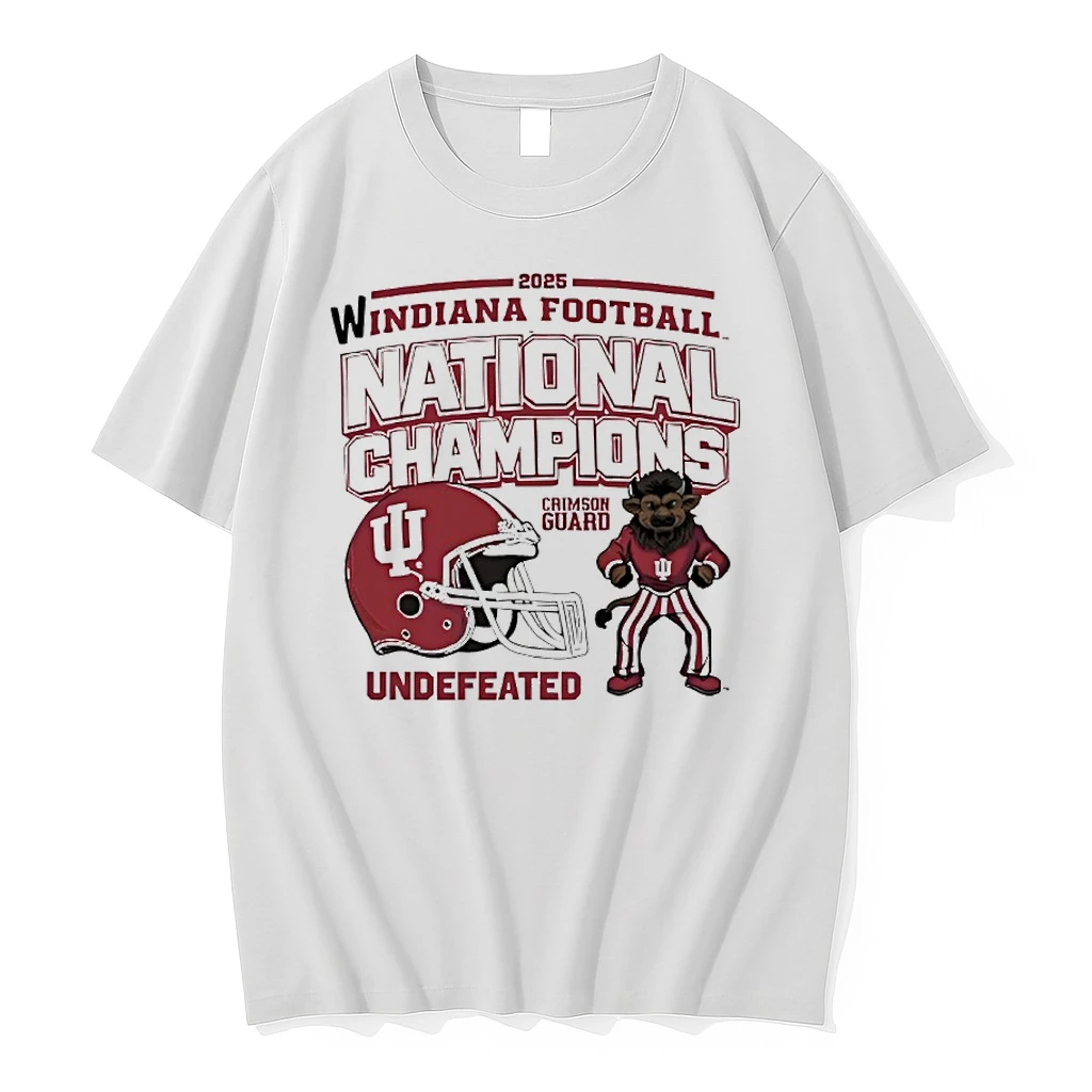 Indiana Hoosiers Win 2025 College Football National Champions Undefeated Mascot Shirts