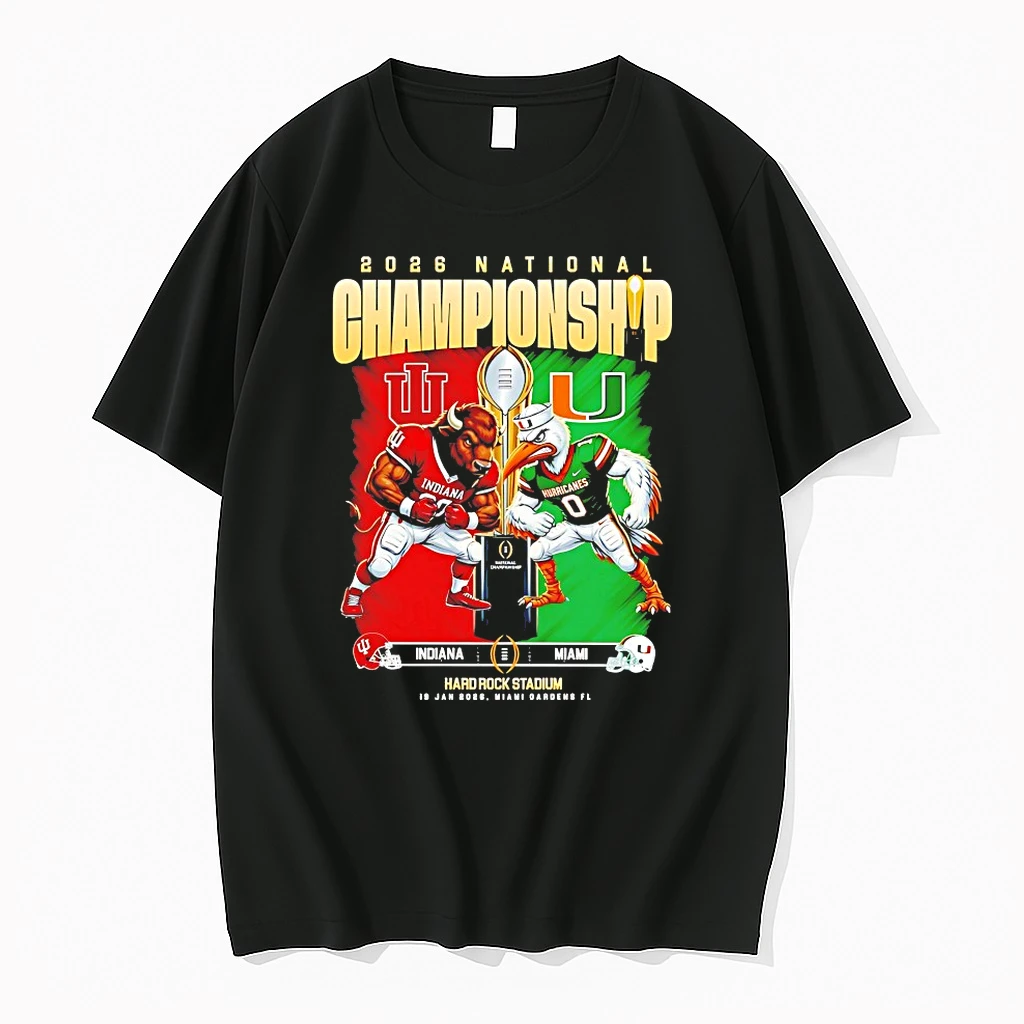 Indiana Hoosiers And Miami Hurricanes 2026 National Championship Hard Rock Stadium Miami Gardens Florida Shirts