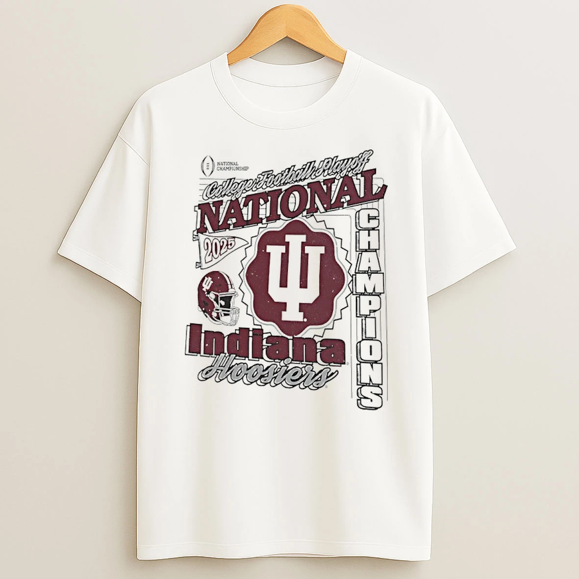 Indiana University College Football Playoff 2025 National Champions Helmet Shirts
