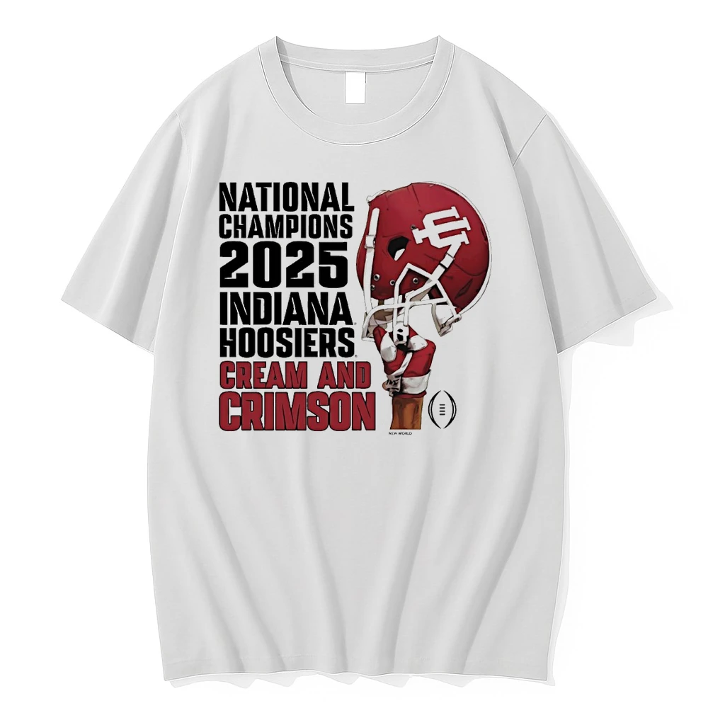 Indiana University Hoosiers Football 2025 National Champions Cream And Crimson Shirts