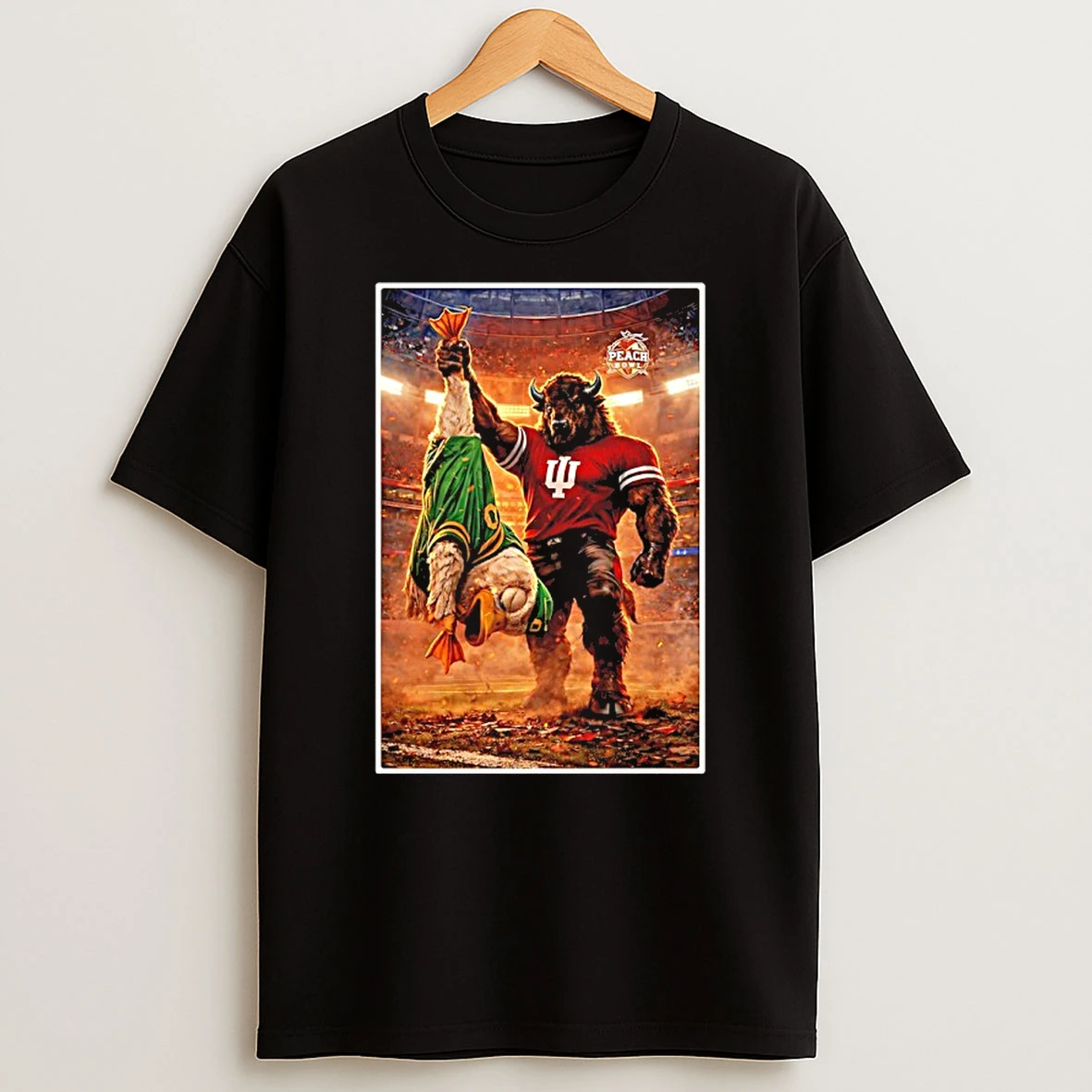 Indiana Beat Oregon 2025 Peach Bowl Mascot Shirts
