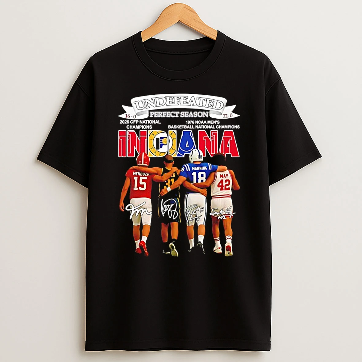 Indiana City Sports Undefeated 16 0 And 32 0 Perfect Season Player Signatures Shirts