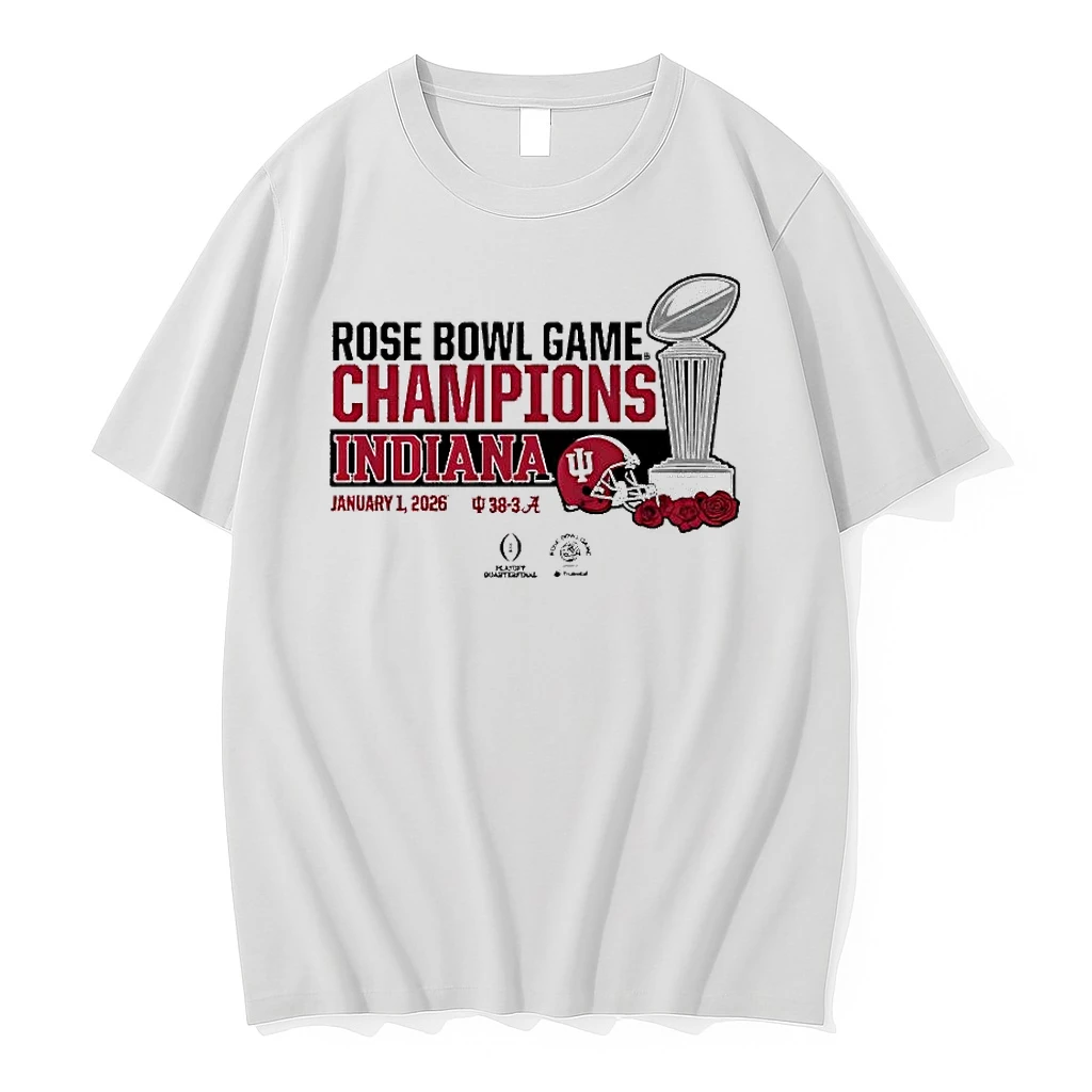 Indiana Football 2026 Cfp Rose Bowl Champions Trophy Shirts