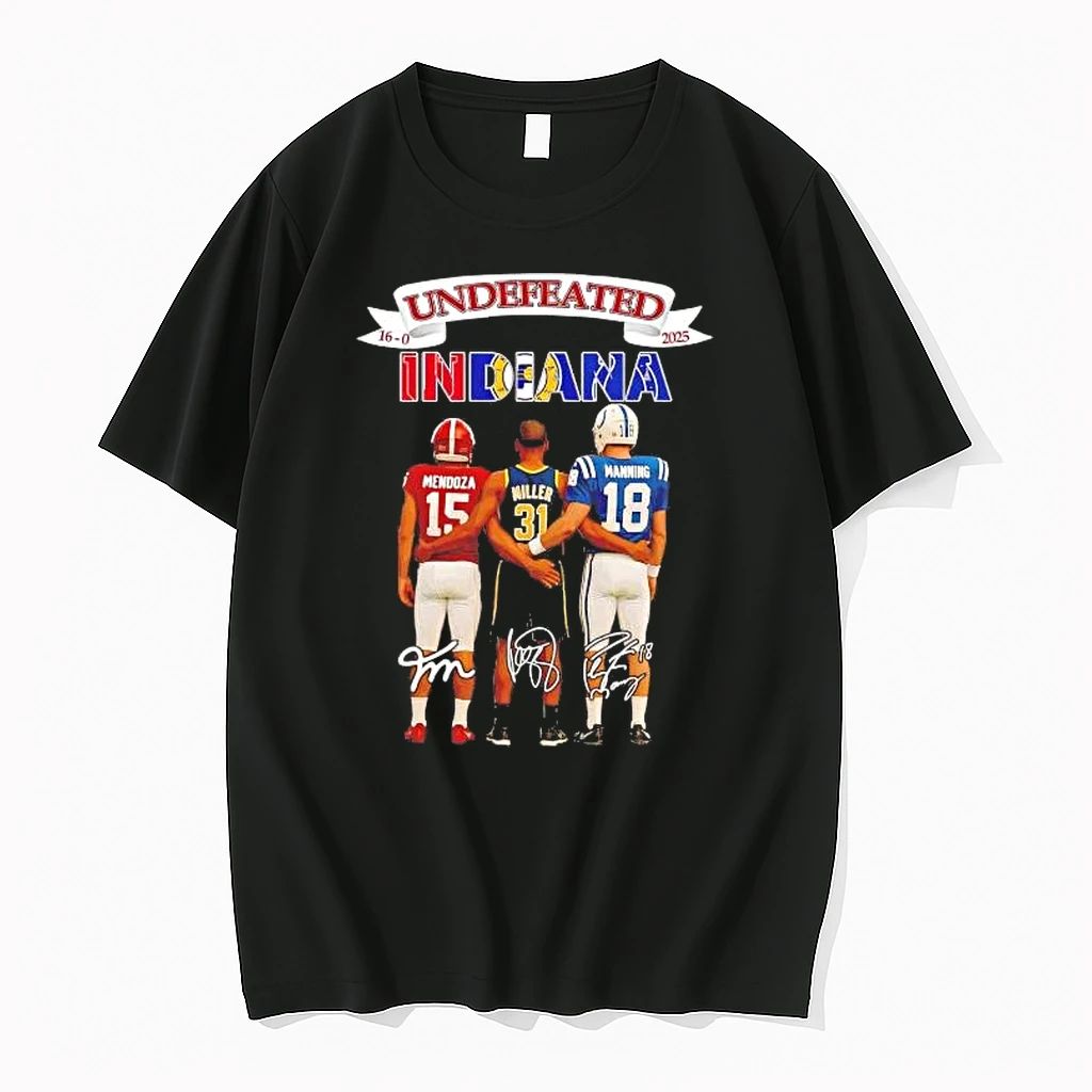 Indiana Sports Teams Players 2025 Undefeated Signatures Shirts