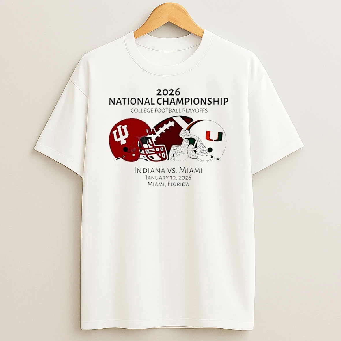 Indiana Vs Miami 2026 National Championship Cfp Jan 19 2026 Helmets Shirts